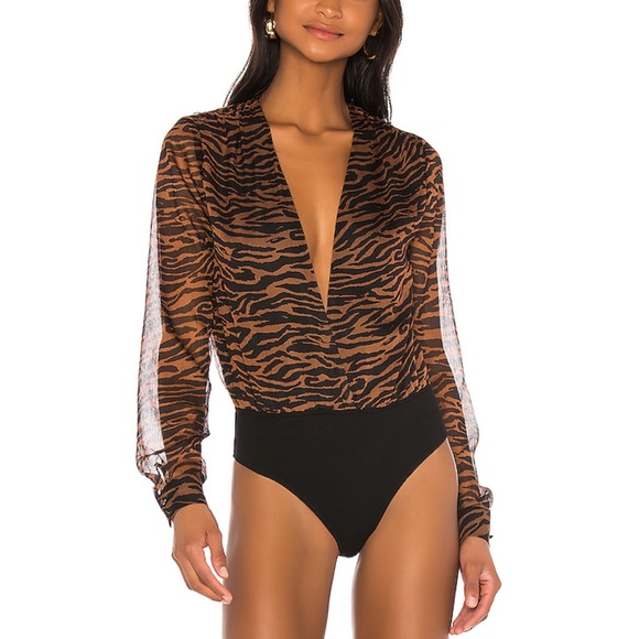 Majorelle Joanna Bodysuit Revolve Zebra Print NWT - Picture 3 of 7